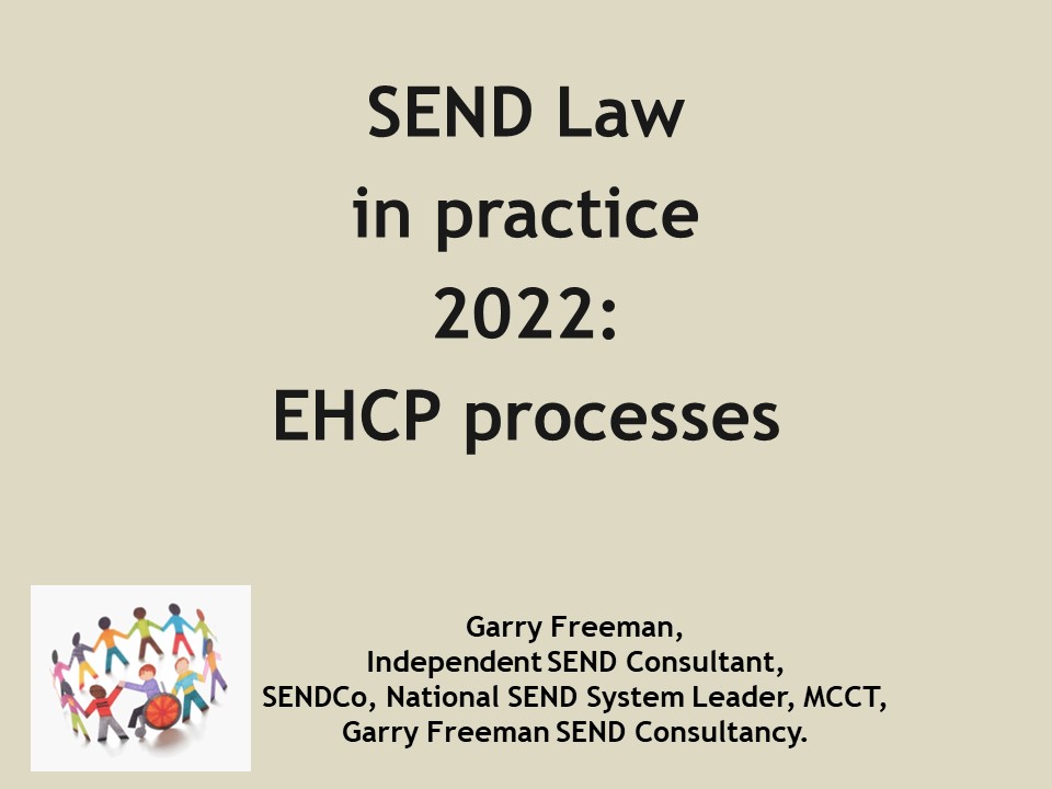 SEND Law & EHCP processes October 2022 - Presentation Front Cover